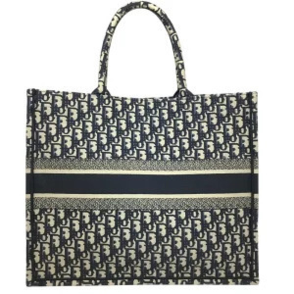 Dior Navy Oblique Blue Tote Shoulder Bag Book